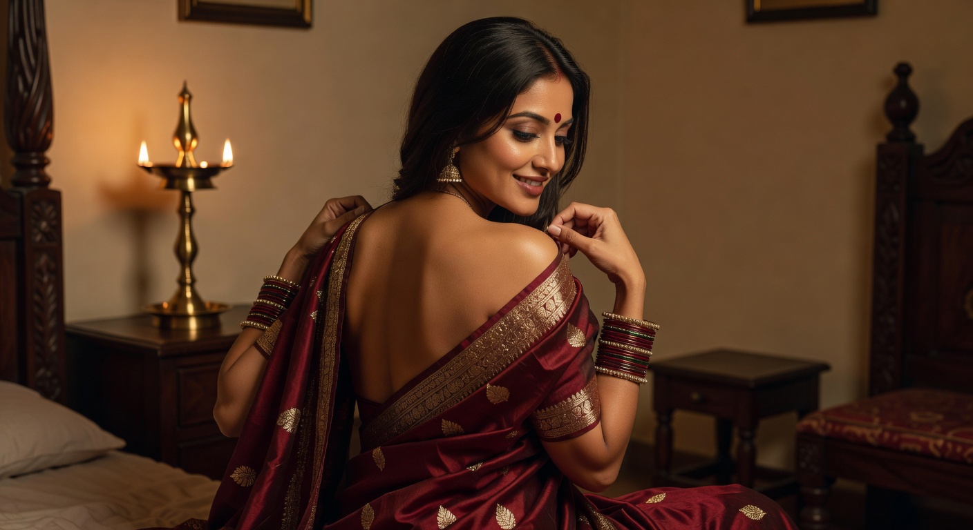 Pooja Saree Undressing photo 4 — SexSagar