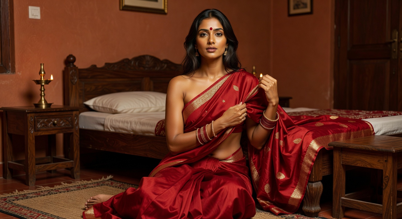 Pooja Saree Undressing photo 8 — SexSagar