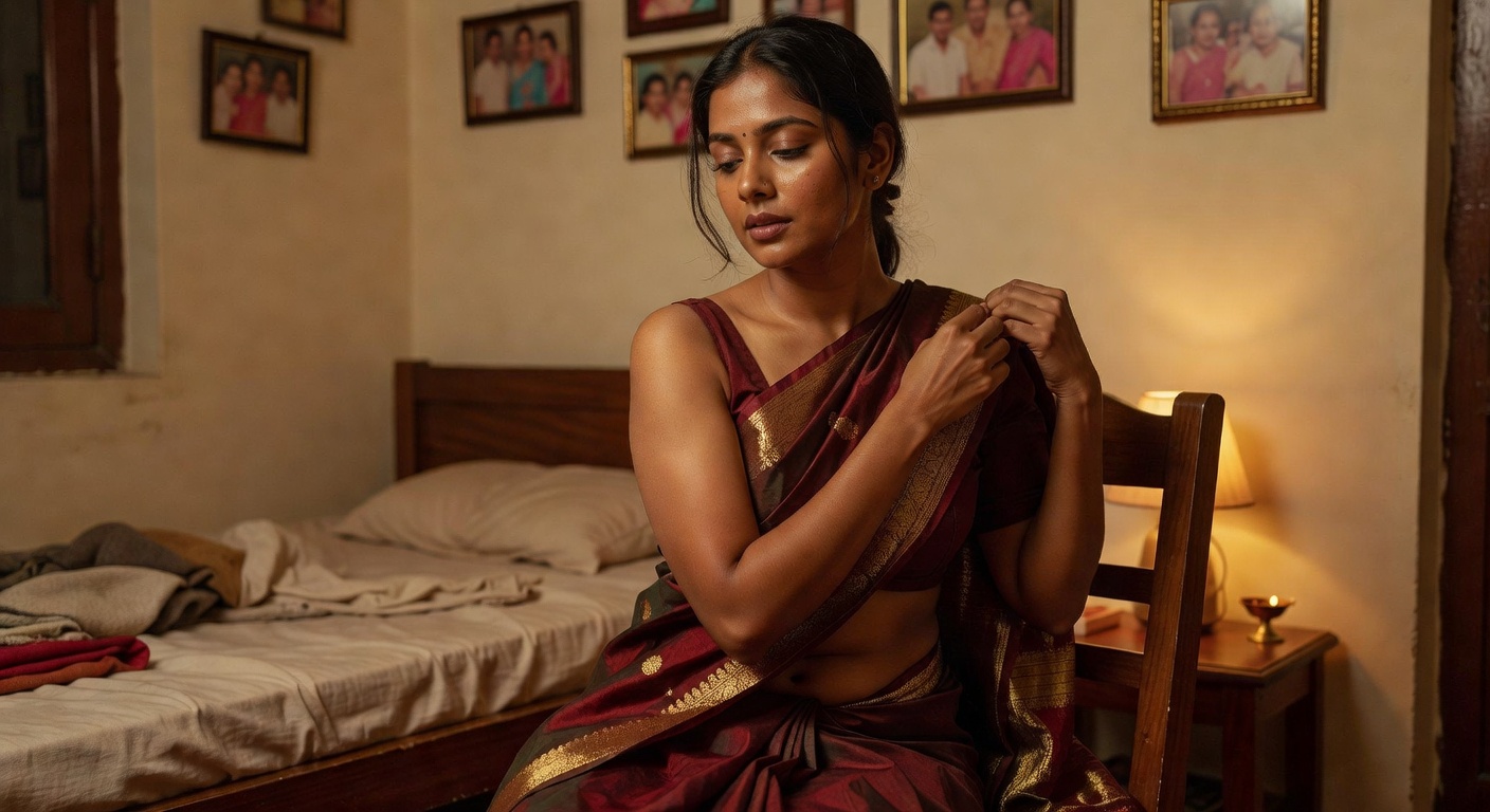 Sunita in Saree — Desi Undressing Set — Free Desi XXX Gallery - photo 3