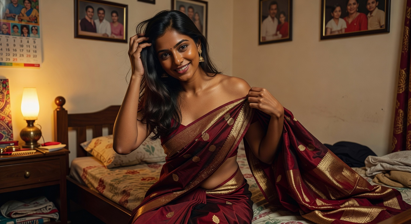 Sunita in Saree — Desi Undressing Set — Free Desi XXX Gallery - photo 8