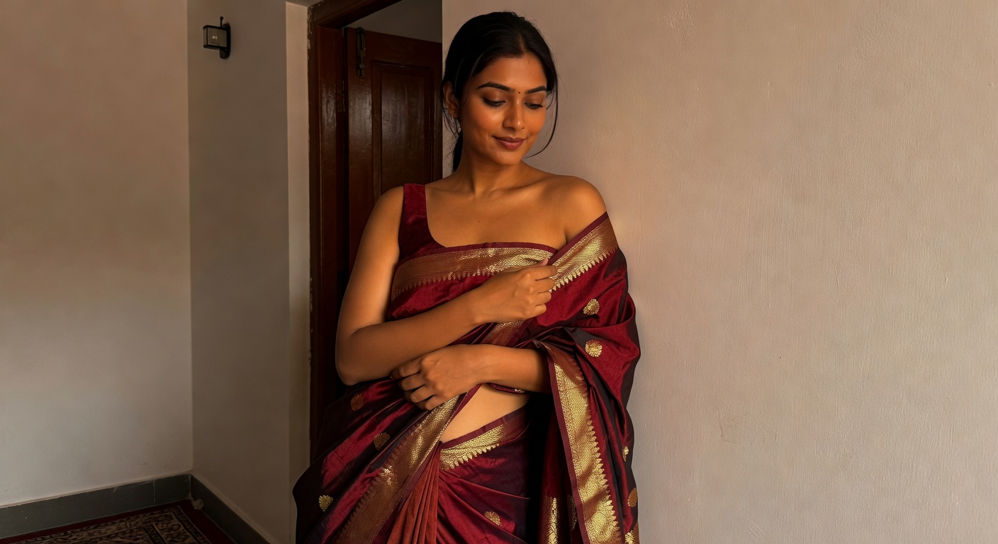 Sunita in Saree — Desi Undressing Set — Free Desi XXX Gallery - photo 9