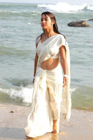 actress in saree without bra