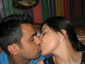 indian couple making love kissing in party