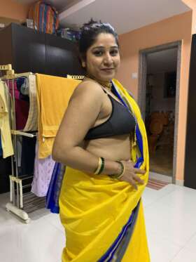 cheeky chubby bhabhi in saree